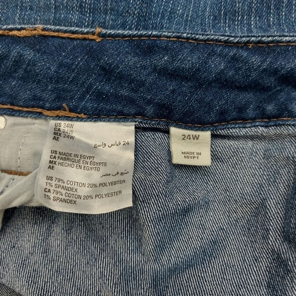 STYLE & CO WOMEN'S DARK WASH DENIM BLUE JEAN CUFFED BERMUDA SHORTS SIZE 24W - Picture 7 of 9